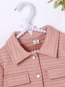 Baby Girl Spring Autumn Winter Casual Street Stylish High Quality Fabric Jacket & Skirt 2Pcs Set - Pink - View 5