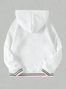 SHEIN Slayr 女士休闲字母刺绣拉链抽绳连帽运动衫（秋季）