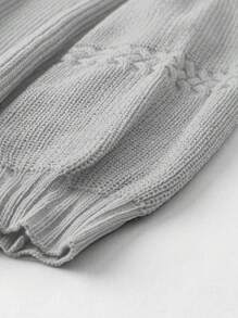 SHEIN LUNE Suéter informal de cuello redondo de manga larga y unicolor, para mujer de talla grande, para otoño/invierno