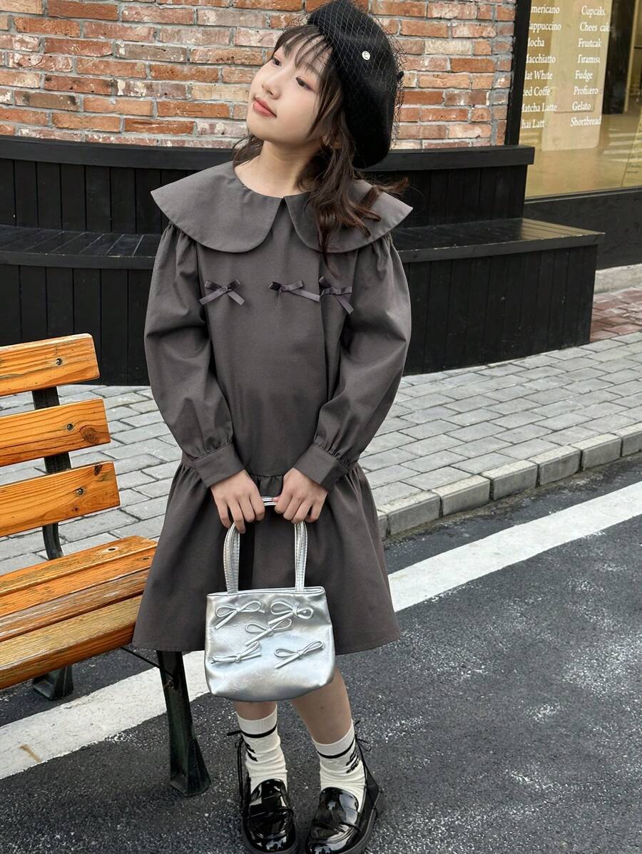 DAZY Tween Girls Fall Dresses, Back To School Clothes - Dark Grey - View 1