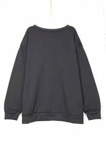 Calvaya Women Round Neck Long Sleeve Figure Print Casual Top, Daily Wear
