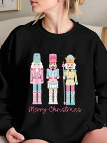 Calvaya Women Round Neck Long Sleeve Figure Print Casual Top, Daily Wear