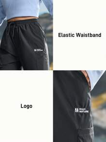 In My Nature In My Nature Women's Casual Letter Print Drawstring Waist Hiking Pants For Winter