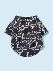 PETSIN 1pc Pet Heart Print Shirt - Multicolor - View 4
