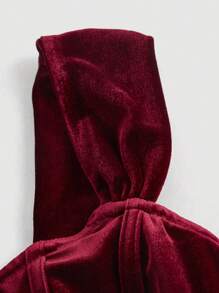 SHEIN MOD Vintage Romantic Red Velvet Women Top, New Year,Valentine Outfit