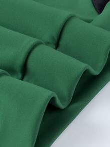 PAVTROS Men's Casual Sports Patchwork Print Sweatshirt Set - Dark Green - View 7