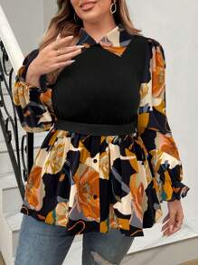 Celure Plus Size High Stretch Knit Splicing Stripe Slim Fit Contrast Color Sexy Fashion Casual Elegant Versatile European And American Style Women Half Turtleneck Top - Multicolor - View 6