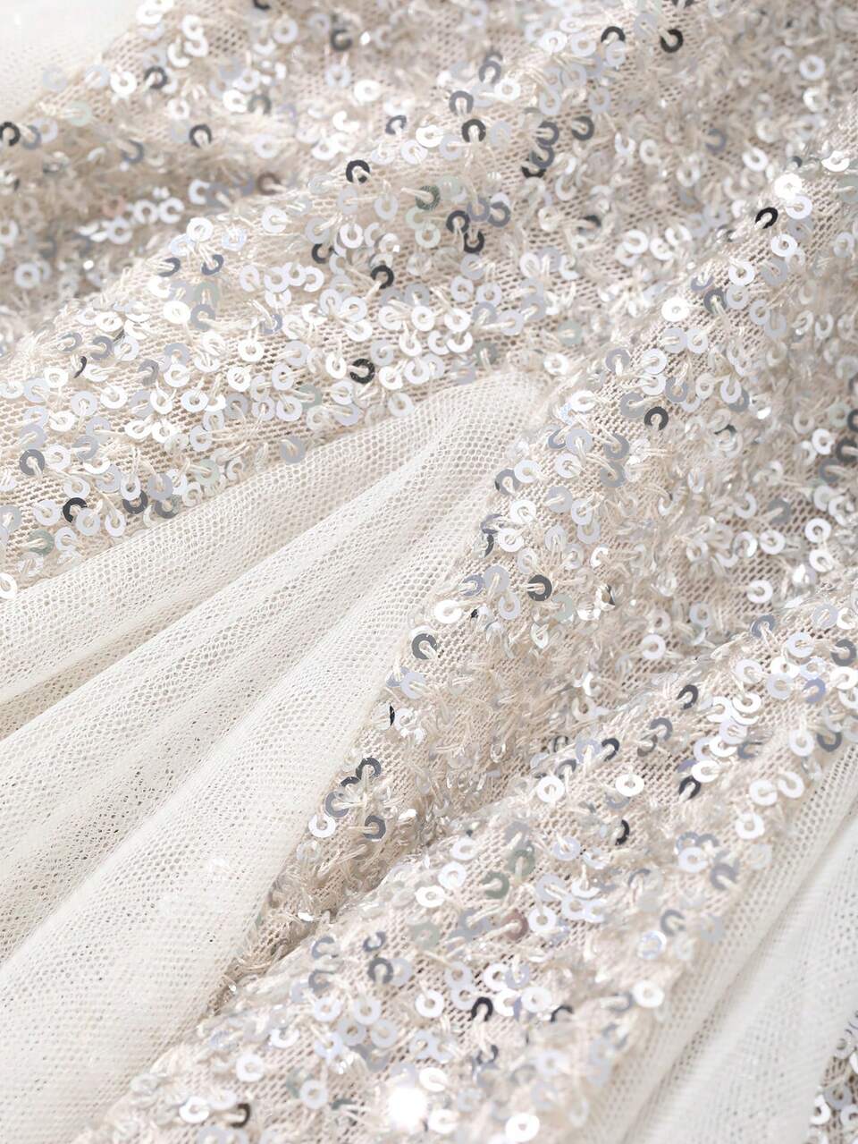 Silver Elegant Women V-Neck Sequin Patchwork Mermaid Midi Dress,Autumn Long Sleeve Luxury Sparkly Prom Homecoming Dresses For Dining Party Date Night