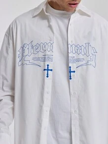 Musero Men Button Up Graphic Shirt