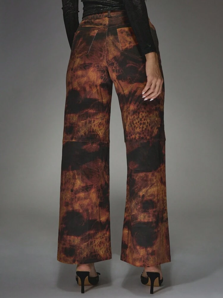 MISSGUIDED Animal Print Wide Leg Jeans - Multicolor - View 3