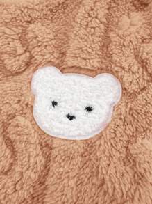 Cozy Pixies Sudadera de manga larga con cuello redondo y forro térmico con estampado de oso para niñas bebé