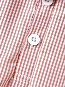 2 Stücke/Set Baby Urlaub lässiges gestreiftes Hemd mit abnehmbarem Schal, weicher Stoff geeignet für Ausflüge, Reisen und Picknick