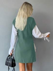 EURMUSE Women's Solid Color V-Neck Batwing Sleeve Casual Sweater Vest