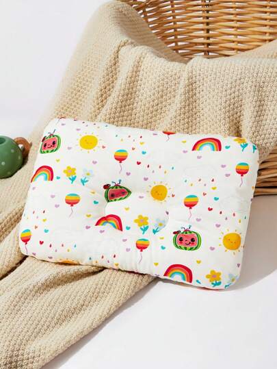 CoComelon X SHEIN Cute & Comfortable Cotton Baby Pillow, For Love Valentine