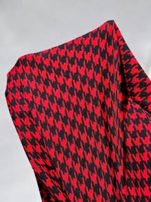 Vestido de manga larga con cuello redondo, de estilo callejero de moda de lana a cuadros para niñas preadolescentes