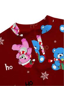 PopScrub Christmas Cartoon Cute Toy Bear Uniform Scrub Top - Multicolor - View 5