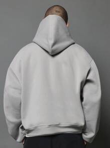 SUMWON Experiment In Progress Contemporary Hoodie Streetwear Winter Fleece College Urban Modern Essential Minimal Athleisure Collection Soft Daily Casual - Grey - View 2