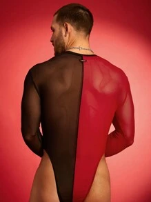 FeverCity 男士时尚性感撞色网眼撞色连体裤 - 彩色 - 查看 5