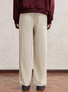 AKNOTIC Business Casual Men's Woven Mid Rise Straight Leg Casual Pants, Suitable For Daily Wear - Apricot - View 6