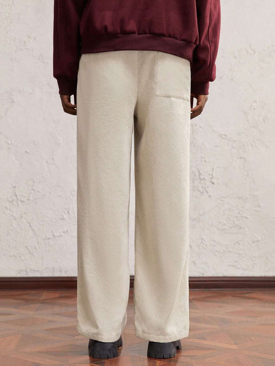 Men's Woven Mid Rise Straight Leg Casual Pants, Suitable For Daily Wear