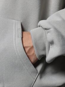 SUMWON Experiment In Progress Contemporary Hoodie Streetwear Winter Fleece College Urban Modern Essential Minimal Athleisure Collection Soft Daily Casual - Grey - View 5