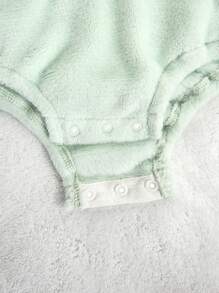 2pcs Newborn Soft Long Sleeve Bodysuit & Pants Set, Cute Style Home Clothes - Green - View 5