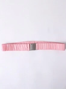 Young Girl Pink Fur Trim Hooded Multi-Layer Ruffle Hem Padded Jacket - Baby Pink - View 6