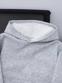 SHEIN Jungen Kapuzen-Sweatshirt mit Thermofütterung für Teenager, basic Lässig für Herbst/Winter