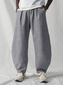 Manfinity VCAY Men's Casual Lightweight Loose Fit Machete Western Pants Waisted Machete Pants Banana Pants - Dark Grey - View 1