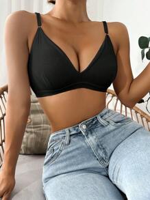 Plain Simple Bralet - Black - View 3