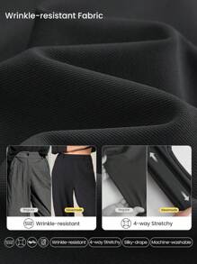 GLOWMODE 26" Versatile Wrinkle-Resistant Stretchy Tapered Work Pants With Side Zippered Pockets Daily Casual Office