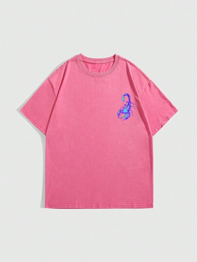 Goth T-shirt Imprimé Pour Hommes Avec Le Slogan Scorpion