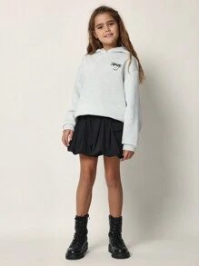 SUMWON Tween Girls Nylon Puff Ball Skirt - Black - View 3