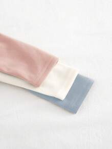 Cozy Pixies 3pcs Baby Girl Solid Color Knitted Soft Collared Long Sleeve Top Set - Multicolor - View 3