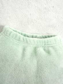 2pcs Newborn Soft Long Sleeve Bodysuit & Pants Set, Cute Style Home Clothes - Green - View 3