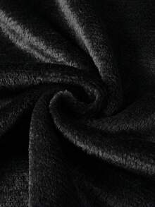 Manfinity Homme 男士休闲字母刺绣羊毛连帽衫，秋冬季 - 黑色 - 查看 5