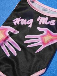 PETSIN 宠物猫/狗“拥抱我”时尚字母印花背心，男女通用