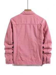 Manfinity EMRG Men Front Button Long Sleeve Pocket Distressed Simple Casual Denim Jacket