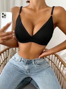 Plain Simple Bralet - Black - View 6