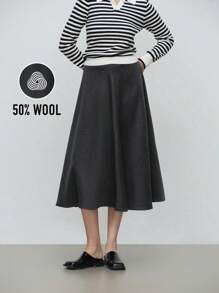 Aalyst Women's Charcoal A-Line Skirt For Daily Wear