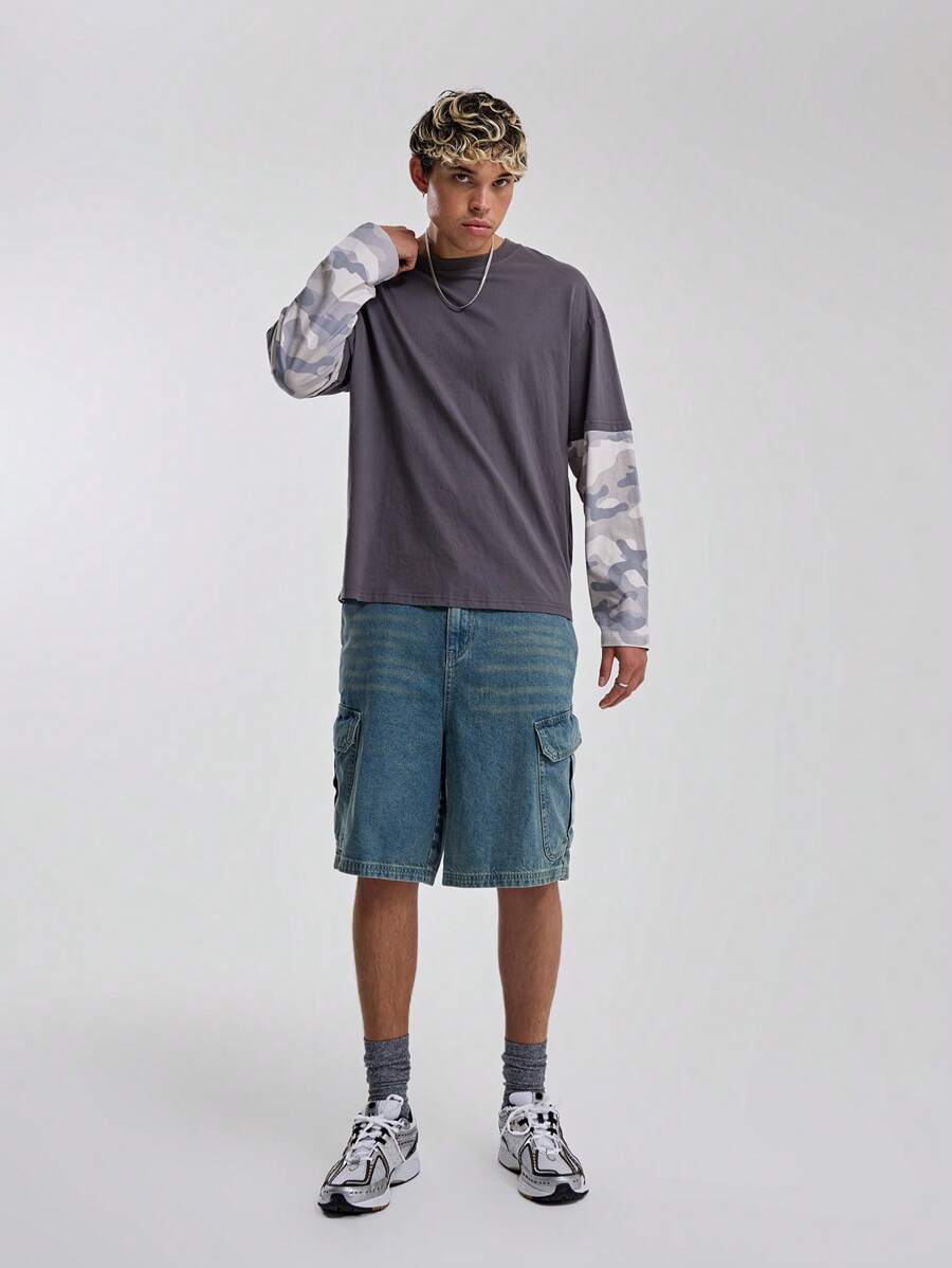 Musero Men Cargo Casual Style Street Wear Summer Fashion Denim Shorts - Multicolor - View 1