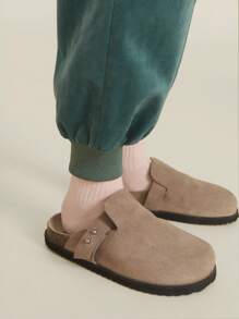 SHEIN Young Girl Solid Green Velvet Casual Sweatpants With Cuffed Hem, Fashionable & Minimalistic - Green - View 3