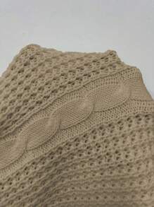 Chiquease 毛衣背心，圆领，纯色，精巧针织，简约，休闲时尚，适合日常穿着 - 杏色 - 查看 8