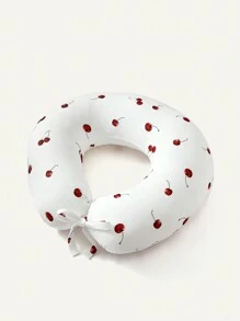 Cozy Pixies 1pc Soft & Comfortable Nursing Pillow With Cherry Printing, Helping Sleep & Breastfeeding