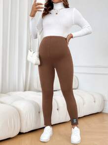 SHEIN Maternity High Waisted Solid Color Casual Leggings