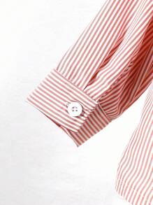 2 Stücke/Set Baby Urlaub lässiges gestreiftes Hemd mit abnehmbarem Schal, weicher Stoff geeignet für Ausflüge, Reisen und Picknick