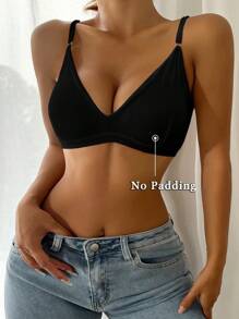 Plain Simple Bralet - Black - View 1