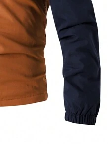 SHEIN Boys Colorblock Hoodie Fluffy Jacket, Suitable For Daily Commute Wear