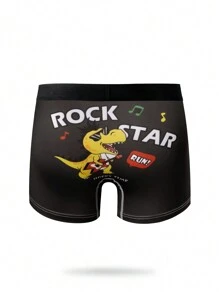 Calzoncillos de cintura elástica con estampado digital para adolescentes - Amarillo - Ver 2