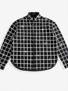 Manfinity VCAY Men's Relaxed-Fit Plaid Woven Jacket, Autumn